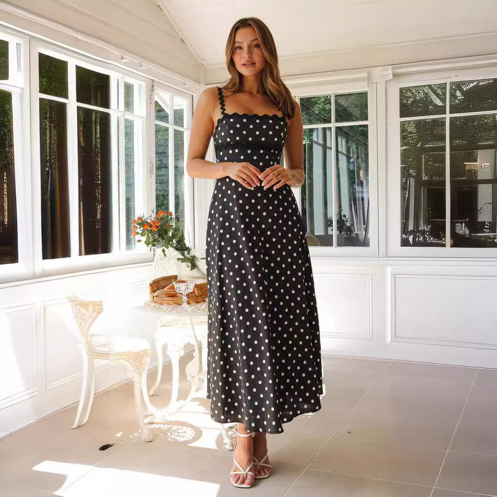 Robe à bretelles en dentelle – Femme – Style européen et américain