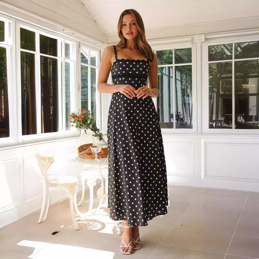 Robe à bretelles en dentelle – Femme – Style européen et américain